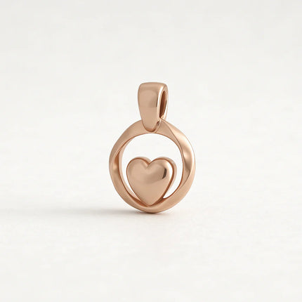 Ashanger | 14K Witgoud | Hart in Cirkel