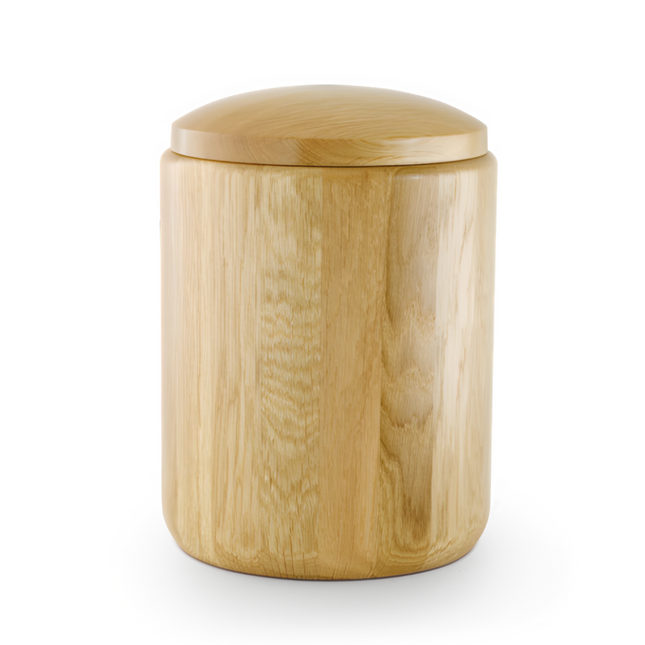 Houten Urn | Cilinder Rustiek | Eikenhout