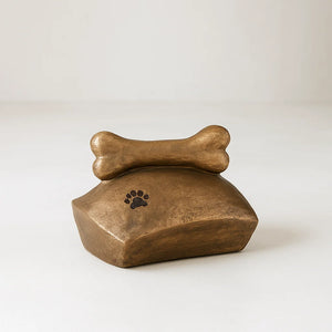 Honden Urn | Botje op Kussen | Bronskleurig