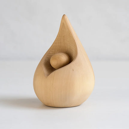 Houten Urn | Druppel met Hart