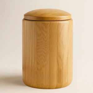 Houten Urn | Cilinder Rustiek | Eikenhout