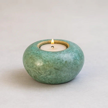 Keramische Mini Urn | Kaarshouder | Kristal Lak Groen
