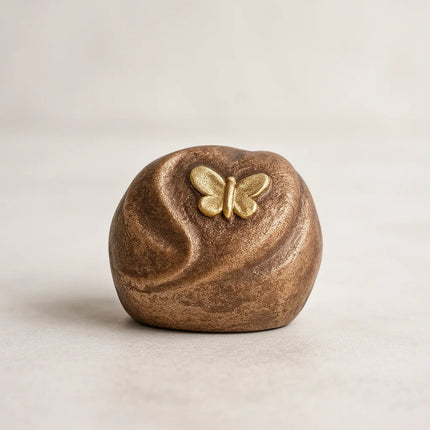 Keramische Mini Urn | Vlinder | Goudkleurig