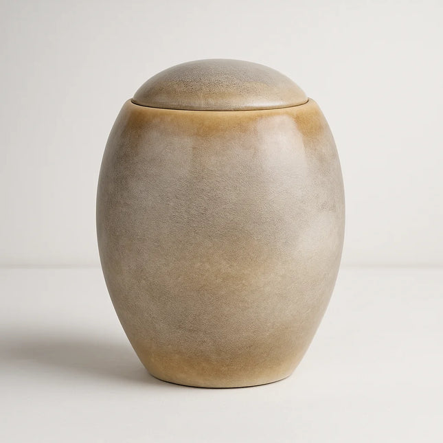 Keramische Urn | Oval | Sandy White