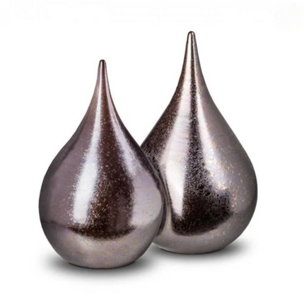 Keramische Duo Urn | Teardrop | Bronskleur | 2 x 3.5L