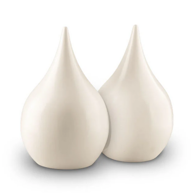 Keramische Duo Urn | Teardrop | Wit | 2 x 3.5L