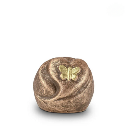 Keramische Mini Urn | Vlinder | Goud