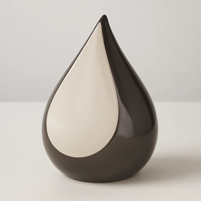 Metalen Urn | Traan Druppel | Donkergrijs