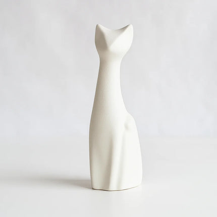 Porseleinen Katten Urn | Wachtend op Baasje | Wit