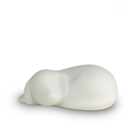 Porseleinen Honden Urn | Sleeping Dog | Wit