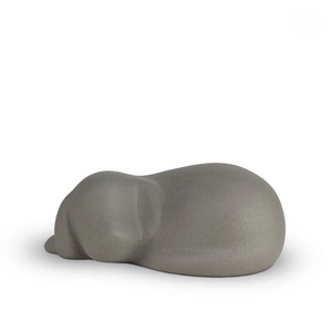 Porseleinen Honden Urn | Sleeping Dog | Grijs