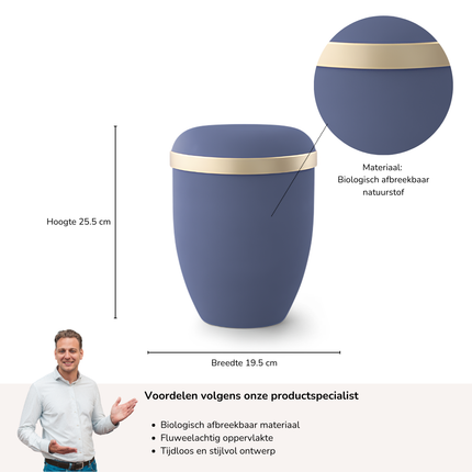 Biologisch Afbreekbare Urn | Klassiek | Blauw