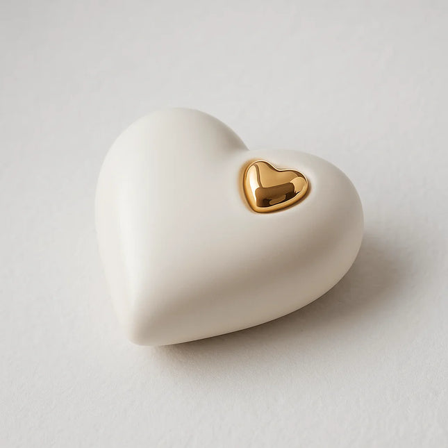 Urn Keramiek | Hart in Hart | Wit