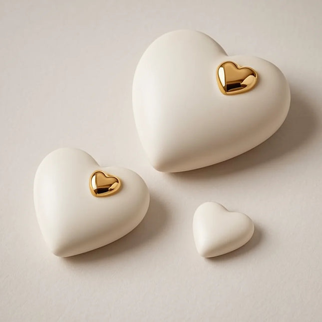 Urn Keramiek | Hart in Hart | Wit