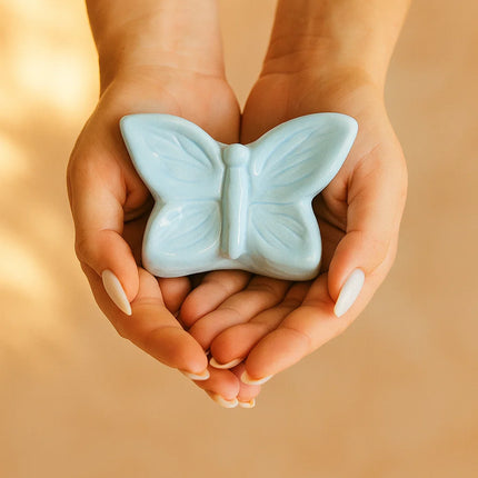 Mini Urn Vlinder Blauw Keepsake -  Butterfly Soul Collection