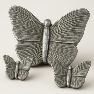 Keramische Urn | Vlinder Mariposa | Zilverkleurig